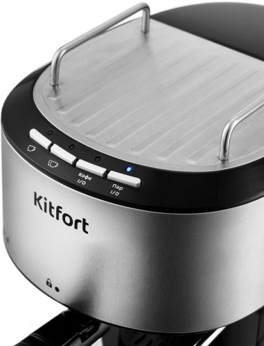 Кофеварка эспрессо Kitfort KT-754 850Вт черный/нержавеющая сталь фото 5
