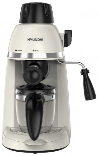 Кофеварка эспрессо Hyundai HEM-1310 800Вт кремовый/серебристый фото 2