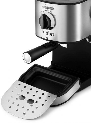 Кофеварка эспрессо Kitfort KT-753 850Вт черный/нержавеющая сталь фото 2