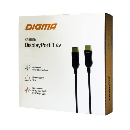 Кабель аудио-видео Digma 1.4v AOC DisplayPort (m)/DisplayPort (m) 10м. Позолоченные контакты черный  фото 4
