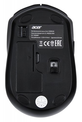 Мышь Acer OMR040 черный оптическая (1600dpi) беспроводная USB (6but) фото 2