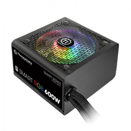 Блок питания Thermaltake ATX 600W Smart RGB 600 80+ (24+4+4pin) APFC 120mm fan color LED 5xSATA RTL фото 2