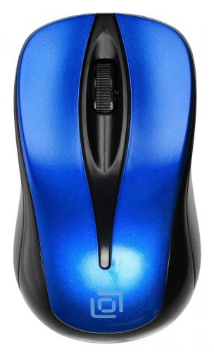 Мышь Оклик 675MW черный/синий оптическая (800dpi) беспроводная USB для ноутбука (3but) фото 3