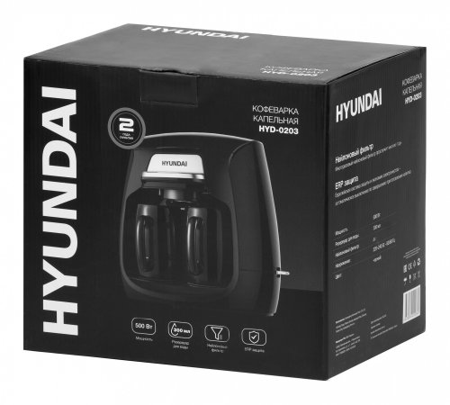Кофеварка капельная Hyundai HYD-0203 500Вт черный фото 9