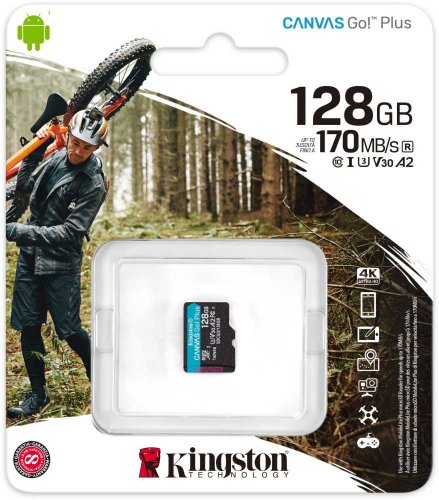 Флеш карта microSDXC 128Gb Class10 Kingston SDCG3/128GBSP Canvas Go! Plus w/o adapter фото 2