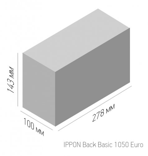 Источник бесперебойного питания Ippon Back Basic 1050 Euro 600Вт 1050ВА черный фото 2