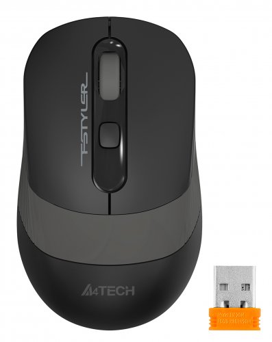Мышь A4Tech Fstyler FG10S черный/серый оптическая (2000dpi) silent беспроводная USB (4but) фото 2