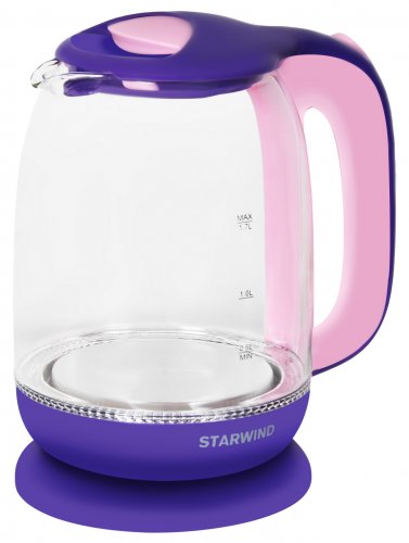 Чайник электрический Starwind SKG1513 1.7л. 2200Вт фиолетовый/розовый (корпус: стекло) фото 3