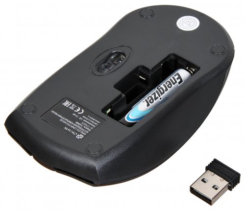 Мышь Оклик 540MW черный оптическая (1200dpi) беспроводная USB для ноутбука (3but) фото 8
