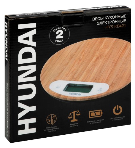 Весы кухонные электронные Hyundai HYS-KB421 макс.вес:5кг бамбук фото 3