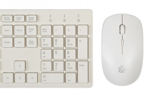 Клавиатура + мышь Оклик 240M клав:белый мышь:белый USB беспроводная slim Multimedia фото 8
