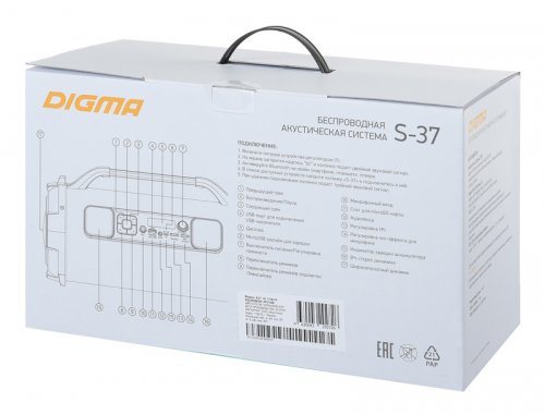 Колонка порт. Digma S-37 черный 30W 2.1 BT/USB 3600mAh (SP3730B) фото 12