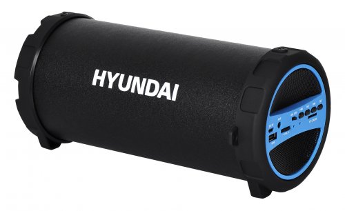Колонка порт. Hyundai H-PAC220 черный/голубой 10W 1.0 BT/3.5Jack/USB фото 2