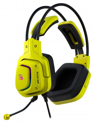 Наушники с микрофоном A4Tech Bloody G575 Punk желтый/черный 2м мониторные USB оголовье (G575 PUNK) фото 4