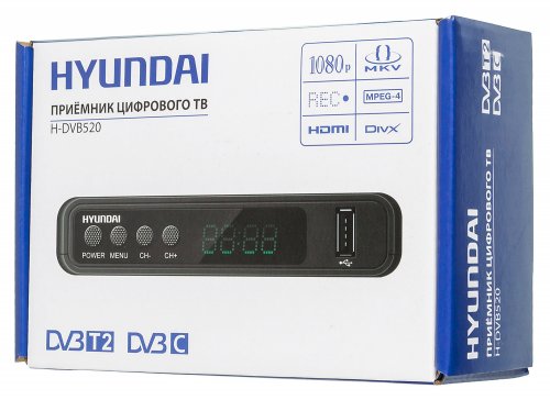 Ресивер DVB-T2 Hyundai H-DVB520 черный фото 11