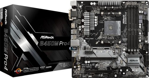 Материнская плата Asrock B450M PRO4 Soc-AM4 AMD B450 4xDDR4 mATX AC`97 8ch(7.1) GbLAN RAID+VGA+DVI+H фото 2