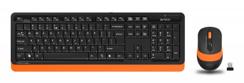 Клавиатура + мышь A4Tech Fstyler FG1010 клав:черный/оранжевый мышь:черный/оранжевый USB беспроводная фото 2