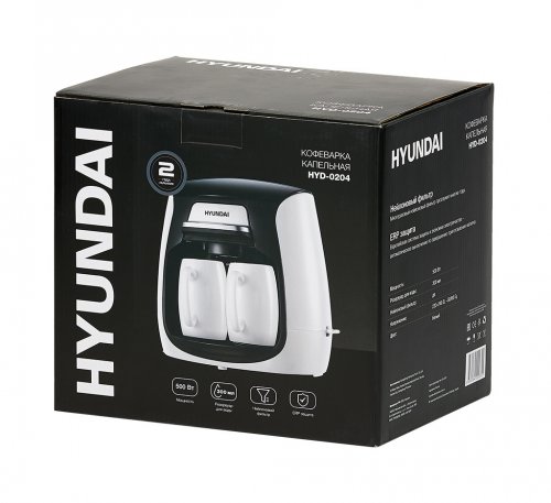 Кофеварка капельная Hyundai HYD-0204 500Вт белый фото 7