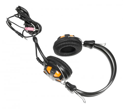Наушники с микрофоном A4Tech HS-28 оранжевый/черный 1.8м накладные оголовье (HS-28 (ORANGE BLACK)) фото 8