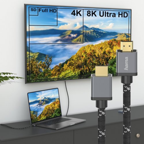 Кабель аудио-видео Hama Ultra High Speed HDMI 8K HDMI (m)/HDMI (m) 2м. Позолоченные контакты серый ( фото 4