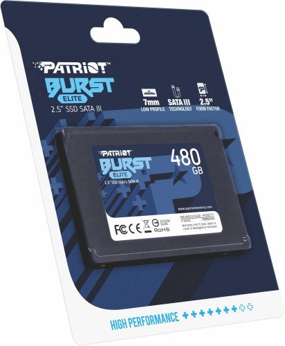 Накопитель SSD Patriot SATA III 480Gb PBE480GS25SSDR Burst Elite 2.5" фото 7