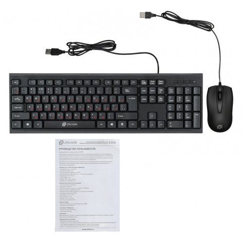 Клавиатура + мышь Оклик 630M клав:черный мышь:черный USB фото 7