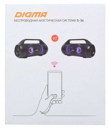 Колонка порт. Digma S-34 черный 25W 1.0 BT/USB 3000mAh (SP3425B) фото 14