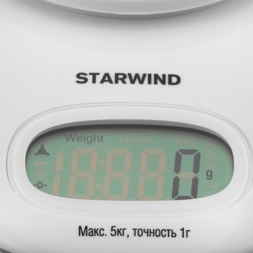 Весы кухонные электронные Starwind SSK4171 макс.вес:5кг белый фото 10
