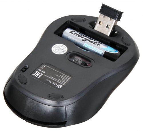 Мышь Оклик 415MW черный оптическая (1600dpi) беспроводная USB для ноутбука (4but) фото 11
