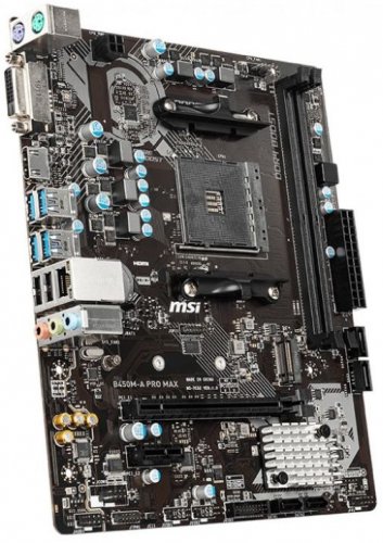 Материнская плата MSI B450M-A PRO MAX Soc-AM4 AMD B450 2xDDR4 mATX AC`97 8ch(7.1) GbLAN RAID+DVI+HDM фото 3