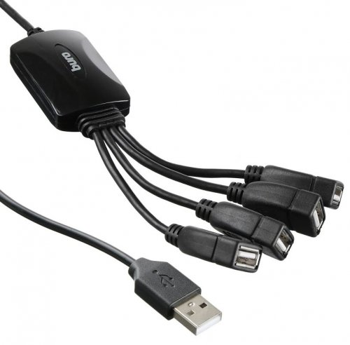 Разветвитель USB 2.0 Buro BU-HUB4-0.3-U2.0-Splitter 4порт. черный фото 5