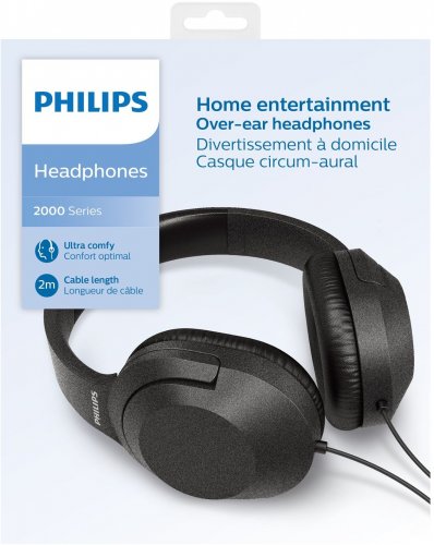 Наушники накладные Philips TAH2005BK/00 2м черный проводные оголовье фото 5