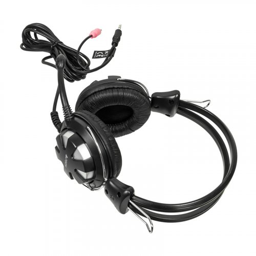 Наушники с микрофоном A4Tech HS-28 серебристый/черный 1.8м накладные оголовье (HS-28 (SILVER BLACK)) фото 7