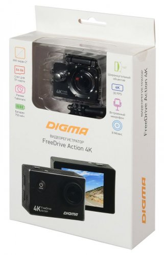 Видеорегистратор Digma FreeDrive Action 4K черный 8Mpix 2160x3840 2160p 140гр. фото 8