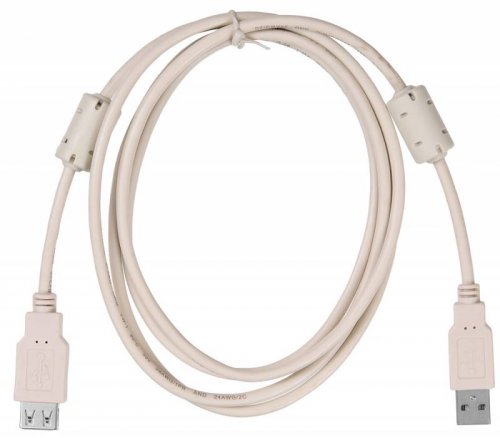 Кабель Buro USB2.0-AM-AF-1.8M-MG USB A(m) USB A(f) 1.8м феррит.кольца серый фото 2