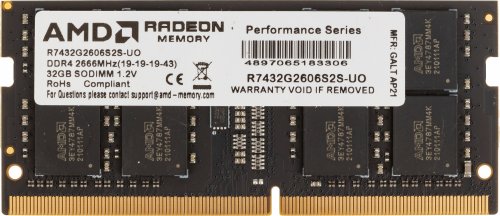 Память DDR4 32Gb 2666MHz AMD R7432G2606S2S-UO Radeon R7 Performance Series OEM PC4-21300 CL19 SO-DIM фото 3