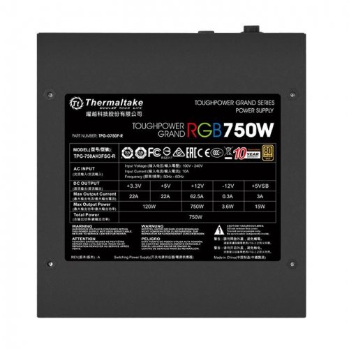 Блок питания Thermaltake ATX 750W Toughpower Grand RGB 80+ gold (24+4+4pin) APFC 140mm fan color LED фото 2