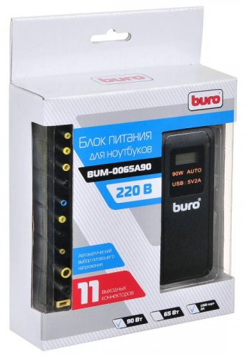 Блок питания Buro BUM-0065A90 автоматический 90W 12V-20V 11-connectors 5A 1xUSB 2.1A от бытовой элек фото 8