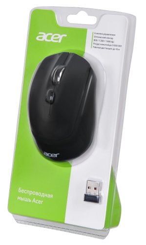 Мышь Acer OMR040 черный оптическая (1600dpi) беспроводная USB (6but) фото 8