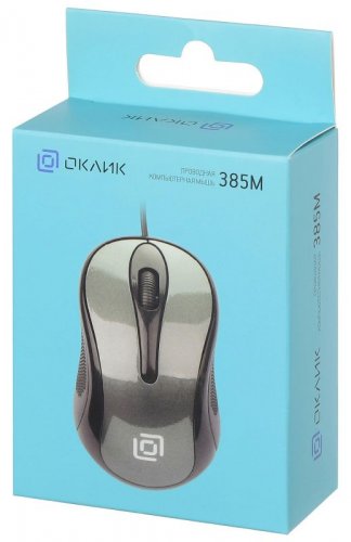 Мышь Оклик 385M черный/серый оптическая (1000dpi) USB для ноутбука (3but) фото 5