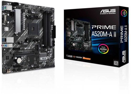 Материнская плата Asus PRIME A520M-A II Soc-AM4 AMD A520 4xDDR4 mATX AC`97 8ch(7.1) GbLAN RAID+VGA+H фото 2