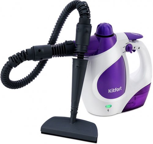 Пароочиститель ручной Kitfort КТ-976 1200Вт белый/фиолетовый фото 2