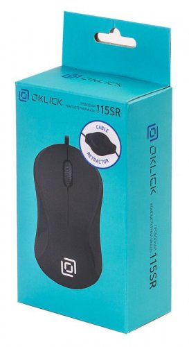 Мышь Оклик 115SR черный оптическая (1000dpi) USB для ноутбука (3but) фото 6