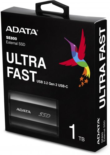 Накопитель SSD A-Data USB-C 1000Gb ASE800-1TU32G2-CBK SE800 1.8" черный фото 2