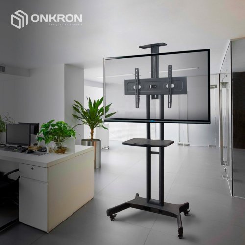 Подставка для телевизора Onkron TS1551 черный 40"-70" макс.60.5кг напольный мобильный фото 7