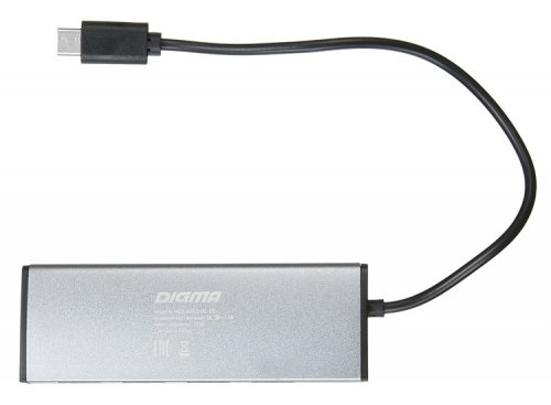 Разветвитель USB-C Digma HUB-4U2.0-UC-DS 4порт. серебристый фото 5