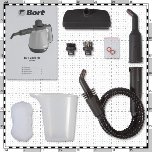 Пароочиститель ручной Bort BDR-2800-RR 1300Вт бирюзовый/черный фото 3