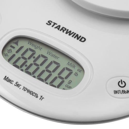 Весы кухонные электронные Starwind SSK4171 макс.вес:5кг белый фото 11