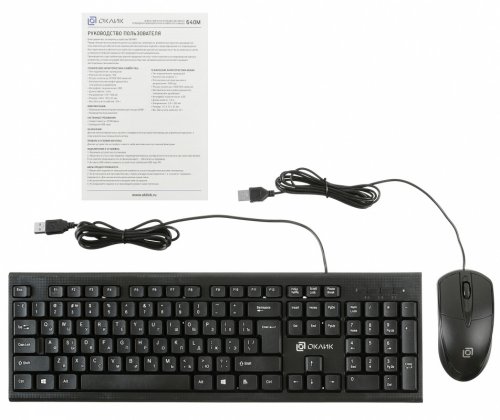 Клавиатура + мышь Оклик 640M клав:черный мышь:черный USB фото 5