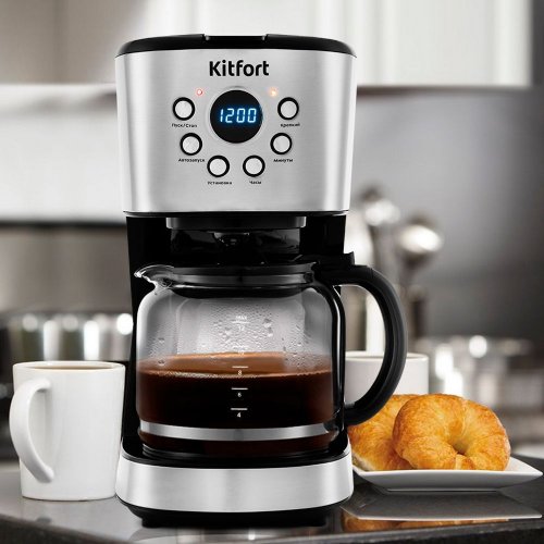 Кофеварка капельная Kitfort KT-728 900Вт черный/серебристый фото 5